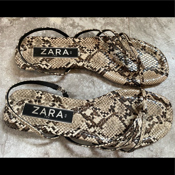 Zara, Trafuluc Line, Size 40 euro / Size 9 US, Black & Tan snake/alligator print - Picture 1 of 8